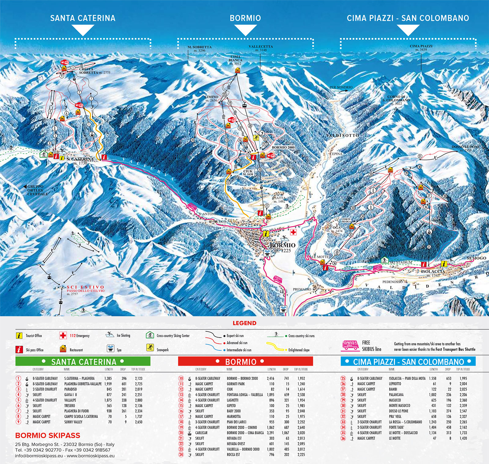 Ski map Bormio Skipass